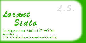 lorant sidlo business card